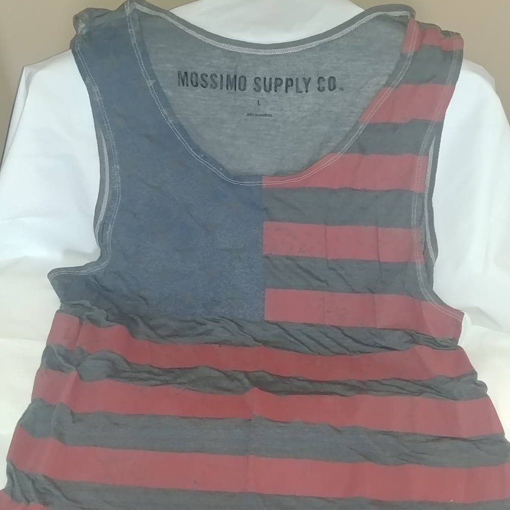 Dark grey men's flag tank